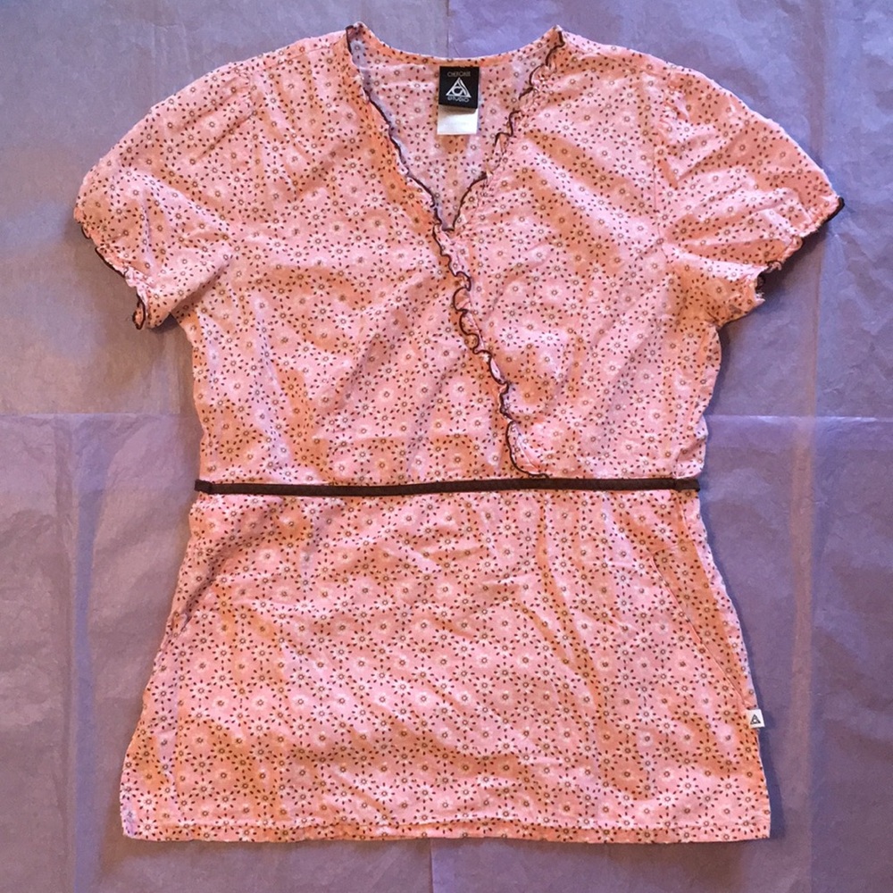Cherokee Studio Floral Scrub Top Size X-Small